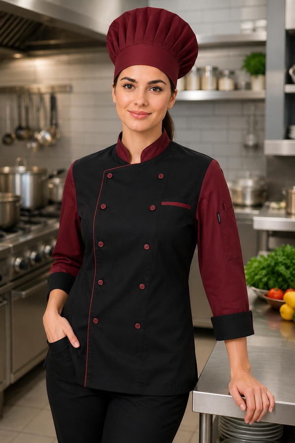 Kiremit Modern Aşçı Ceketi (Kısa Kol)